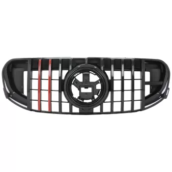 Front Grille with Red Insertion suitable for Mercedes GLS SUV X167 (2019-2023) GTR Design