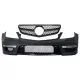 Front Bumper suitable for Mercedes C-Class W204 (2012-up) C63 Facelift Design with Single Frame Front Grille Sport Piano Black