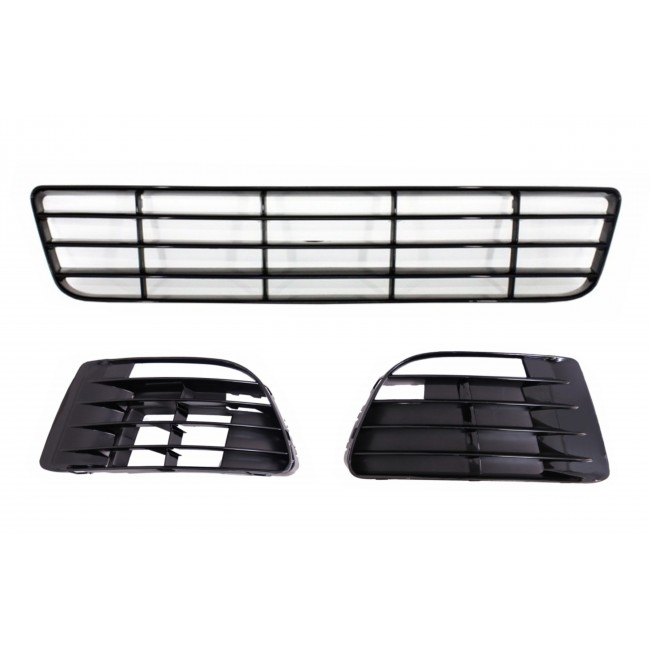 Front Bumper Lower Middle Grille suitable for VW Golf VI Golf 6 (2008-2013) with Fog Lamp Covers R20 Design