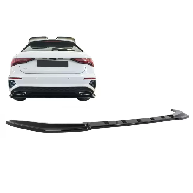 Rear Bumper Extension Splitter suitable for Audi A3 8Y S-Line (2020-2024) Sportback Black