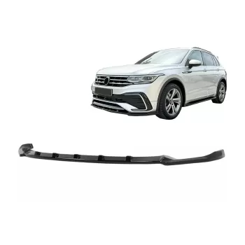 Front Bumper Spoiler Lip suitable for VW Tiguan II Mk2 R/ R Line Facelift (2020-2024) Black