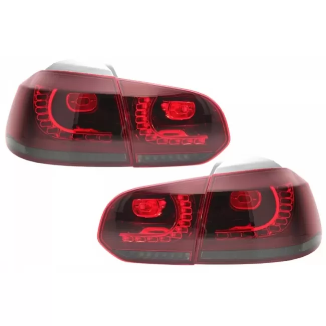 Taillights Full LED suitable for VW Golf 6 VI (2008-2013) R20 Design Red Smoke Turning Light Static