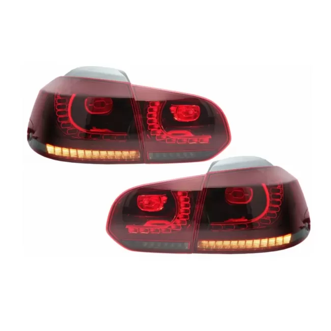 Taillights Full LED suitable for VW Golf 6 VI (2008-2013) R20 Design Red Smoke Turning Light Static