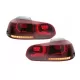 Taillights Full LED suitable for VW Golf 6 VI (2008-2013) R20 Design Red Smoke Turning Light Static