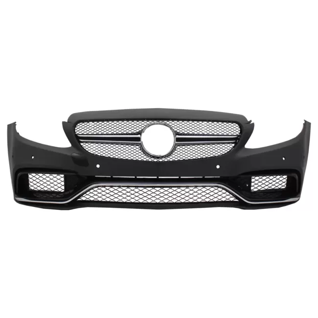 Conversion Body Kit suitable for Mercedes C-Class W205 S205 (2014-2018) C63 Design Front Bumper with Rear Diffuser and Exhaust Tips