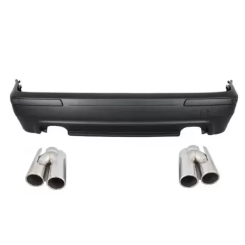Rear Bumper suitable for BMW 5 Series E39 (1995-2003) Double Outlet M5 Design and Exhaust Muffler Tips ACS Design