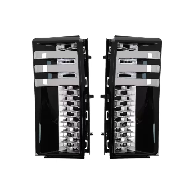 Side Vents Grilles suitable for Land Range Rover Vogue III L322 (2002-2012) Autobiography Black Silver Edition New Design