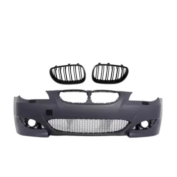 Front Bumper suitable for BMW 5 Series E60 (2003-2010) M5 Design with Central Grille Double Stripe Piano Black