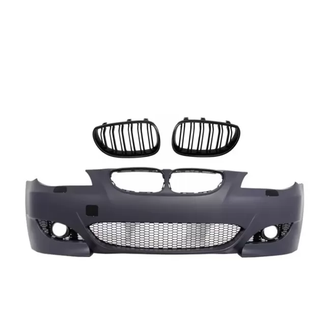 Front Bumper suitable for BMW 5 Series E60 (2003-2010) M5 Design with Central Grille Double Stripe Piano Black