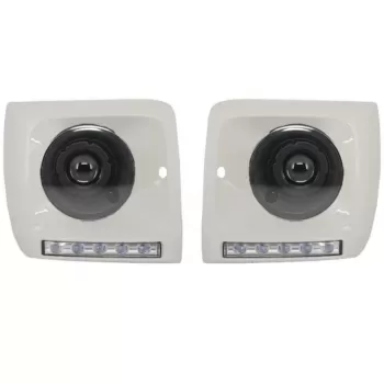Headlights Black Bi-Xenon Look with Covers white LED DRL suitable for Mercedes G-Class W463 (1989-2012) G65 Design