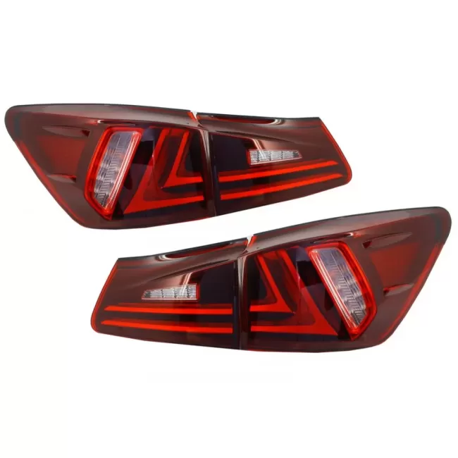 Taillights Full LED suitable for Lexus IS XE20 (2006-2012) Light Bar Facelift New XE30 Red Clear