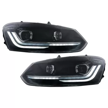 LED Headlights suitable for VW Polo Mk5 6R 6C (2010-2017) Dynamic Sequential Turning Light