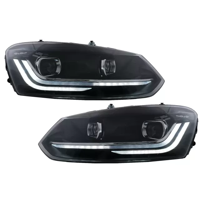 LED Headlights suitable for VW Polo Mk5 6R 6C (2010-2017) Dynamic Sequential Turning Light
