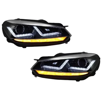 Osram Xenon Upgrade Headlights LEDriving suitable for VW Golf 6 VI (2008-2012) Chrome LED Dynamic Sequential Turning Lights