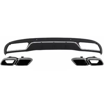 Rear Diffuser with Exhaust Tips Tailpipe Package suitable for Mercedes C-Class W205 S205 Standard (2014-2018) C63 Design