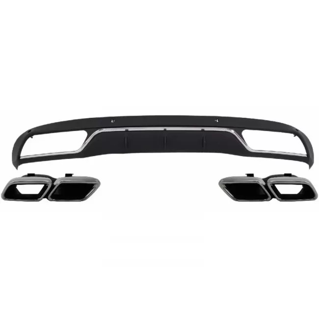 Rear Diffuser with Exhaust Tips Tailpipe Package suitable for Mercedes C-Class W205 S205 Standard (2014-2018) C63 Design