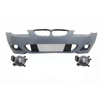 Front Bumper with PDC 18 mm suitable for BMW 5 Series LCI E60 E61 (2007-2010) and Fog Lights Projectors M-Technik Design