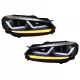 Front Grille suitable for VW Golf VI (2008-2012) with Osram Xenon Headlights Chrome LED Dynamic Sequential Turning Lights R20 Design