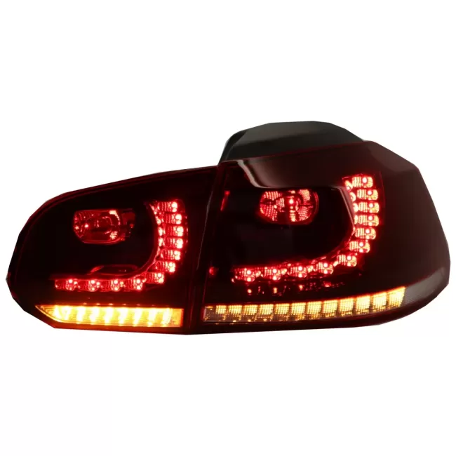 FULL LED Taillights suitable for VW Golf 6 VI (2008-2013) R20 Design Dynamic Sequential Turning Light Cherry Red (LHD and RHD)