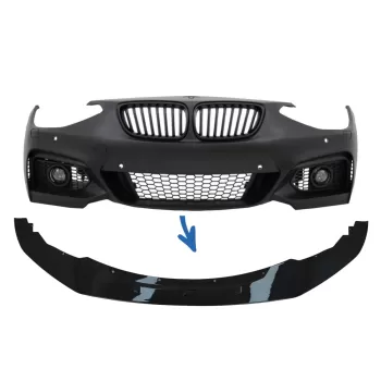Front Bumper Lip Spoiler suitable for BMW 1 Series F20 F21 (2011-2014) 2 Series F22 F23 (2014-up) M Sport M-Performance Design