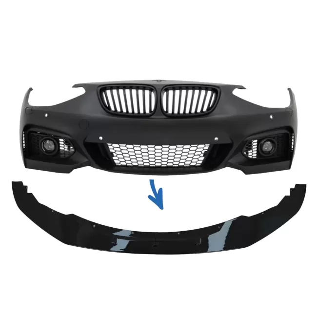 Front Bumper Lip Spoiler suitable for BMW 1 Series F20 F21 (2011-2014) 2 Series F22 F23 (2014-up) M Sport M-Performance Design