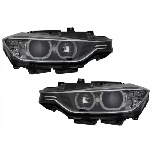LED DRL Angel Eyes Headlights with Projector suitable for BMW 3 Series F30 F31 (2011-2015)