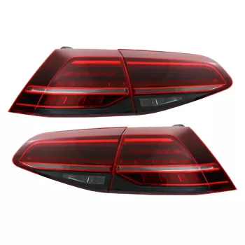 Full LED Taillights suitable for VW Golf 7 & 7.5 VII (2012-2019) Facelift Retrofit G7.5 Look Dynamic Sequential Turning Lights Dark Cherry Red