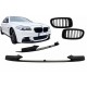 Front Bumper Spoiler Lip suitable for BMW 5 Series F10 F11 Sedan Touring (2011-2017) M-Performance Design With Double Stripe Piano Black Kidney Grille