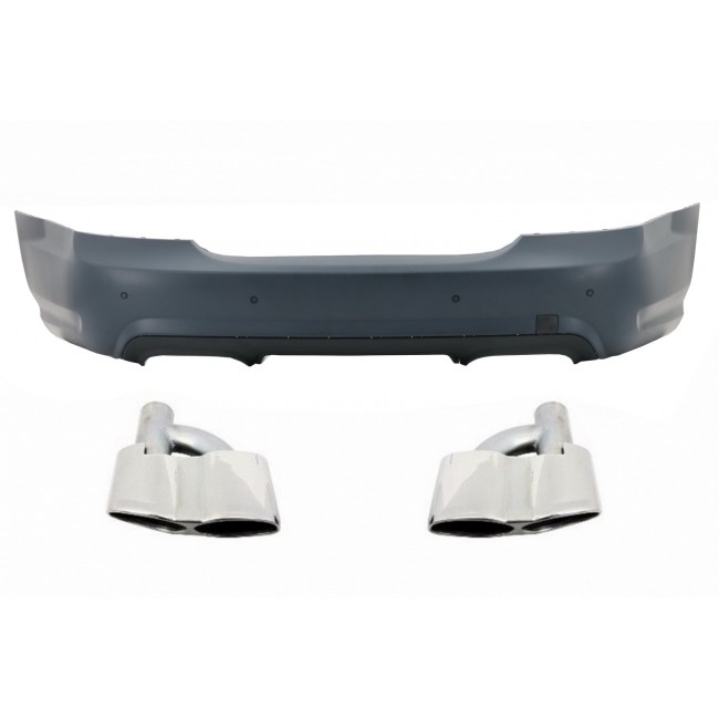 Rear Bumper suitable for Mercedes W221 S-Class (2005-2011) with Exhaust Muffler tips