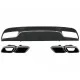 Rear Bumper Diffuser suitable for Mercedes C-Class W205 S205 (2014-2020) C63 Design with Exhaust Muffler Tips Only for Sport Package