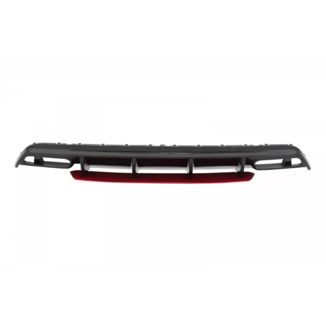 Rear Bumper Valance Diffuser with Exhaust Muffler Tips suitable for Mercedes A-Class W176 Facelift (2015-2018) A45 Design Red Edition