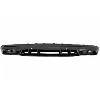Rear Bumper Diffuser suitable for Mercedes C-Class W205 S205 (2014-2020) C63S Design Black Tips Only for AMG Sport Line