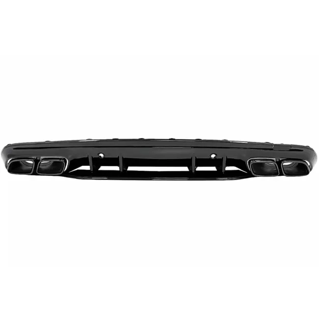Rear Bumper Diffuser suitable for Mercedes C-Class W205 S205 (2014-2020) C63S Design Black Tips Only for AMG Sport Line