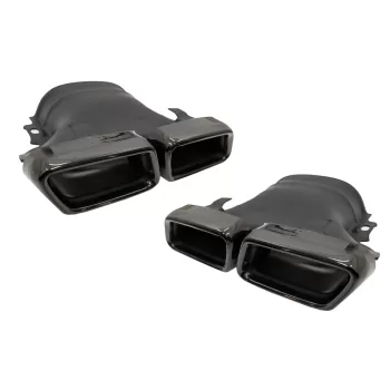 Exhaust Muffler Tips suitable for Mercedes E-Class W213 (2016-up) E63 Design GLC SUV X253 GLC Coupe C253 (2015-2017) Black