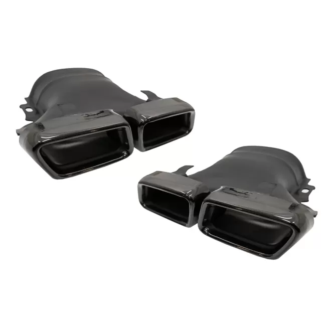 Exhaust Muffler Tips suitable for Mercedes E-Class W213 (2016-up) E63 Design GLC SUV X253 GLC Coupe C253 (2015-2017) Black