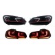 LED Headlights and Taillights suitable for VW Golf 6 VI (2008-2013) With Facelift G7.5 GTI Look Red Flowing Dynamic Sequential Turning Lights LHD