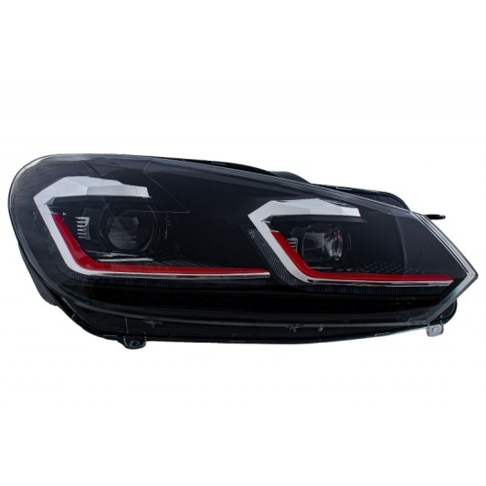 LED Headlights and Taillights suitable for VW Golf 6 VI (2008-2013) With Facelift G7.5 GTI Look Red Flowing Dynamic Sequential Turning Lights LHD