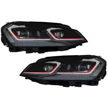 LED Headlights Bi-xenon Look suitable for VW Golf 7 VII (2012-2017) Facelift G7.5 GTI Design with Sequential Dynamic Turning Lights