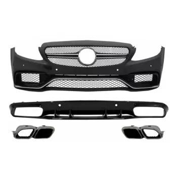 Front Bumper and Rear Bumper Valance Diffuser suitable for Mercedes C-Class C205 A205 Coupe Cabriolet (2014-2019) C63S Design Tips
