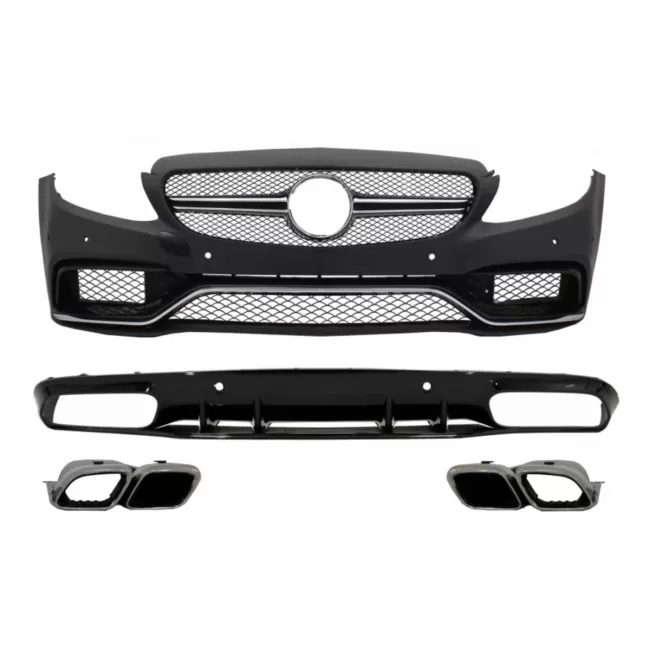 Front Bumper and Rear Bumper Valance Diffuser suitable for Mercedes C-Class C205 A205 Coupe Cabriolet (2014-2019) C63S Design Tips