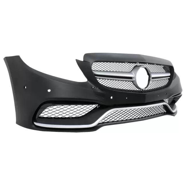 Front Bumper suitable for Mercedes C-Class C205 A205 Coupe Cabriolet (2014-2019) with Rear Bumper Valance Diffuser and Trunk Boot Spoiler C63S Design