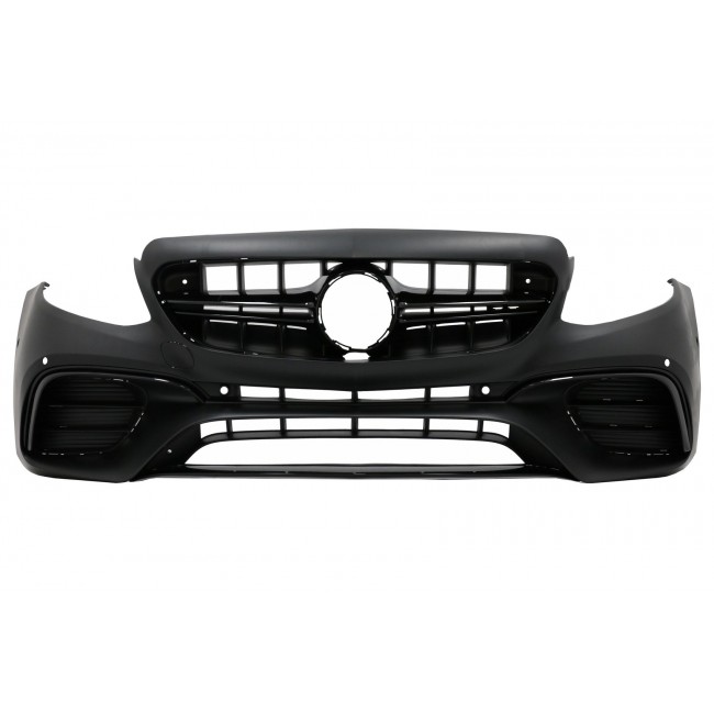 Front Bumper with Rear Diffuser and Exhaust Tips suitable for Mercedes E-Class W213 (2016-2019) E53 Design Black Edition