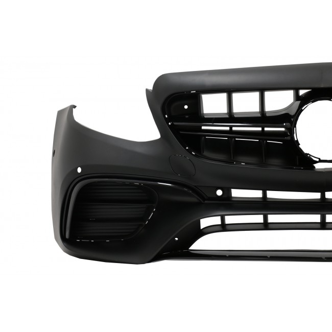 Front Bumper with Rear Diffuser and Exhaust Tips suitable for Mercedes E-Class W213 (2016-2019) E53 Design Black Edition