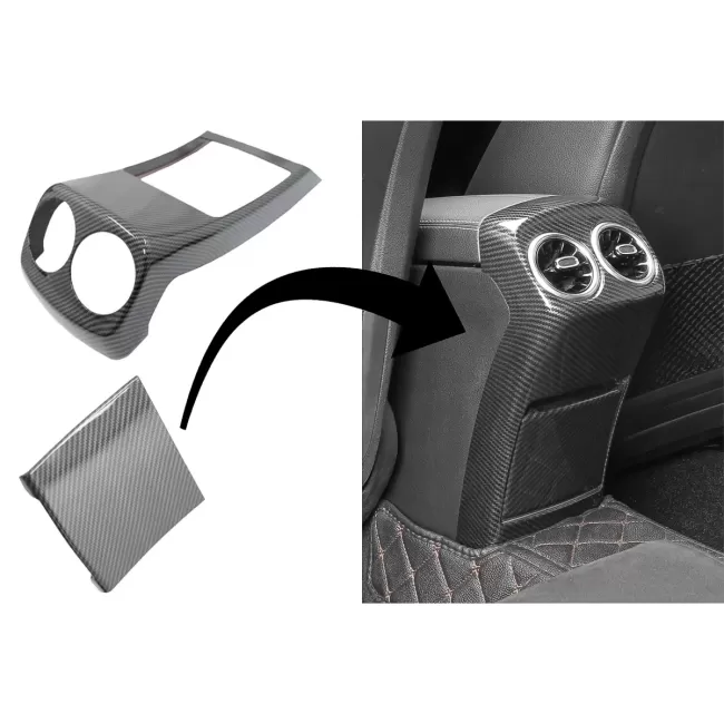 Rear Armrest Box Air Outlet Trim Cover suitable for Mercedes A-Class W177 V177 (2018-Up) Carbon Fiber