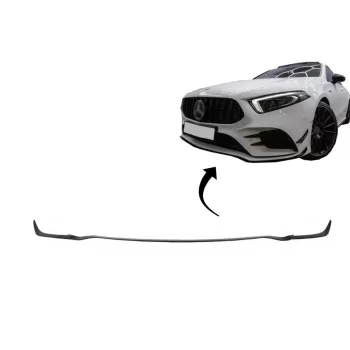 Front Bumper Lip Extension suitable for Mercedes A-Class W177 V177 (04.2018-2022) A35 Design Black Edition