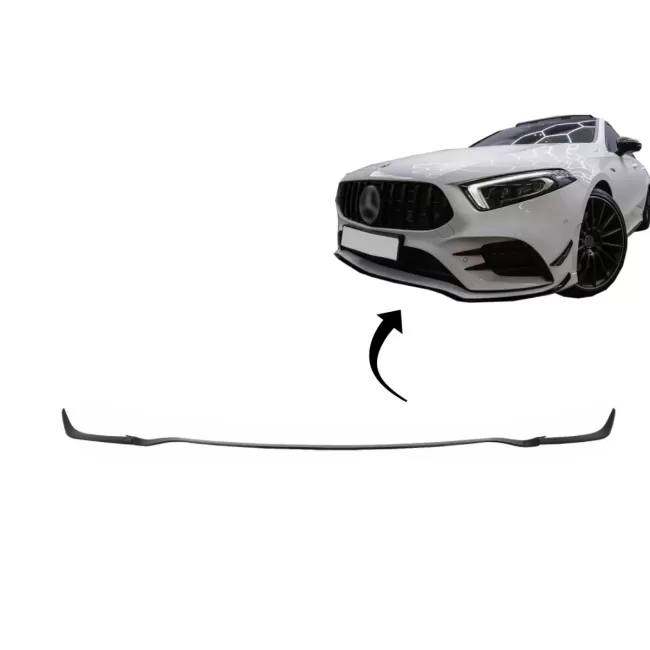 Front Bumper Lip Extension suitable for Mercedes A-Class W177 V177 (04.2018-2022) A35 Design Black Edition
