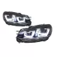 RHD Headlights Chrome with Taillights Full LED suitable for VW Golf 6 VI (2008-2013) LED Flowing Turning Light R20 U-Design