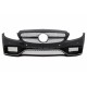 Front Bumper & Diffuser with Muffler Tips Black suitable for Mercedes C-Class W205 S205 (2014-2018) C63 Design