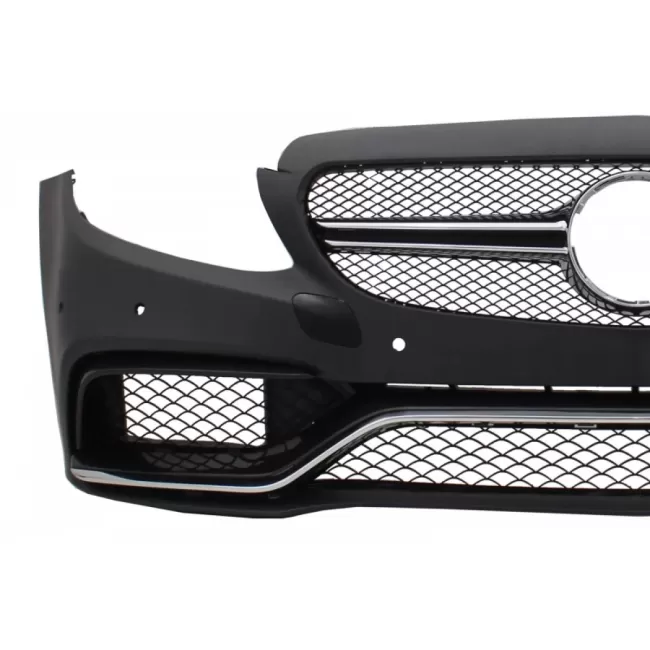 Front Bumper & Diffuser with Muffler Tips suitable for Mercedes C-Class W205 S205 (2014-2018) C63 Design