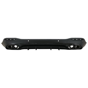 Rear Diffuser with Black Exhaust Muffler Tips suitable for Mercedes GLE W167 SUV V167 Sport Line (2019-Up) GLE53 Design Night Package